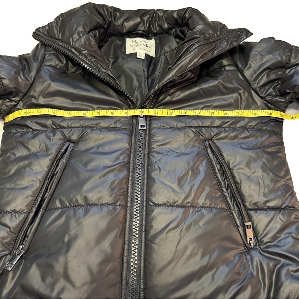 Marilyn & Me Black Puffer Jacket Size S Cropped adjustable cords at waist NEW - Picture 11 of 16